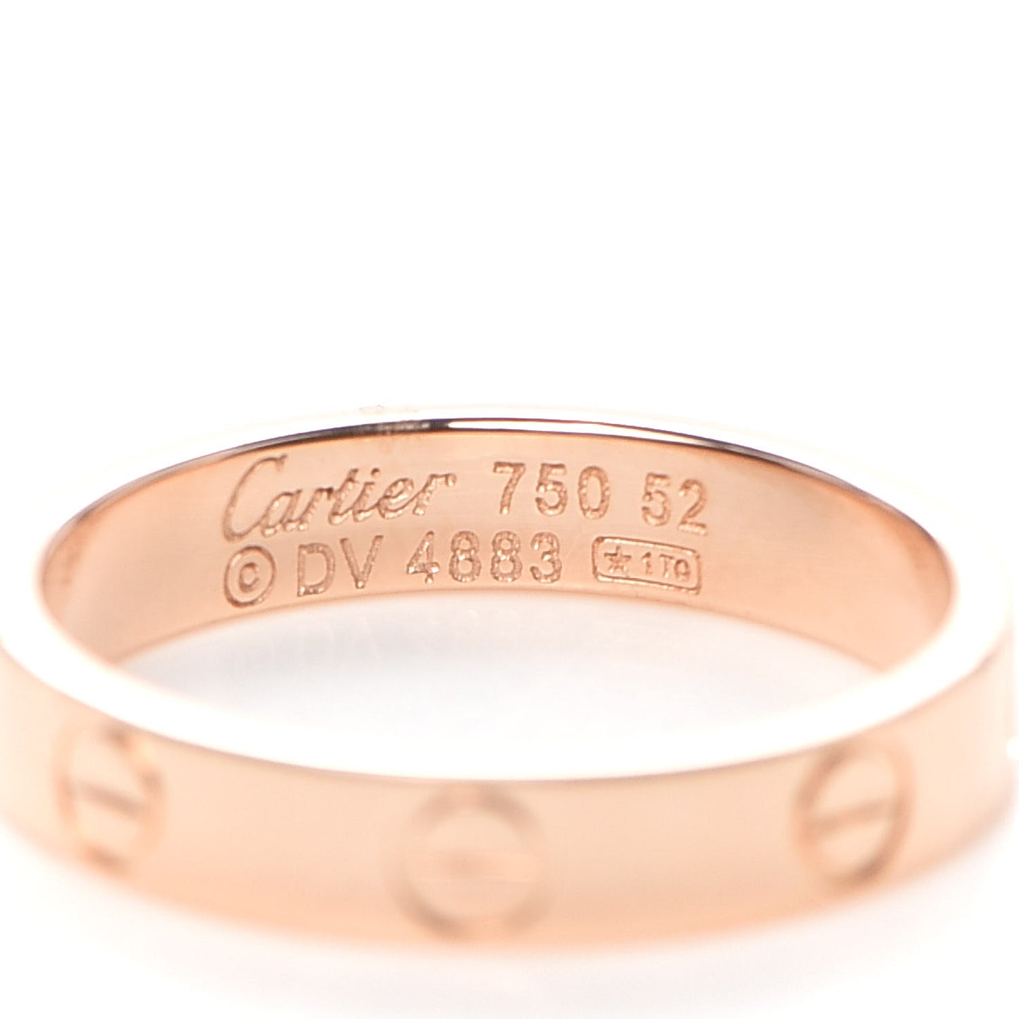 18K Pink Gold 3.5mm LOVE Wedding Band Ring 52 6