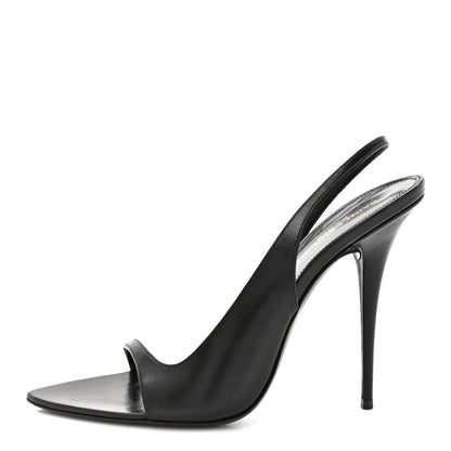 Saint Laurent Calfskin Gippy 110mm Sandals  40 Black 1 of 9
