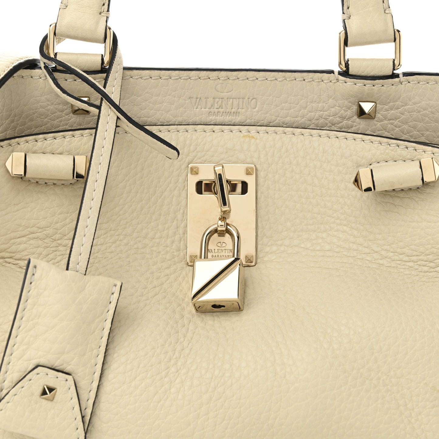Pebbled Calfskin Small Joylock Satchel Ivory