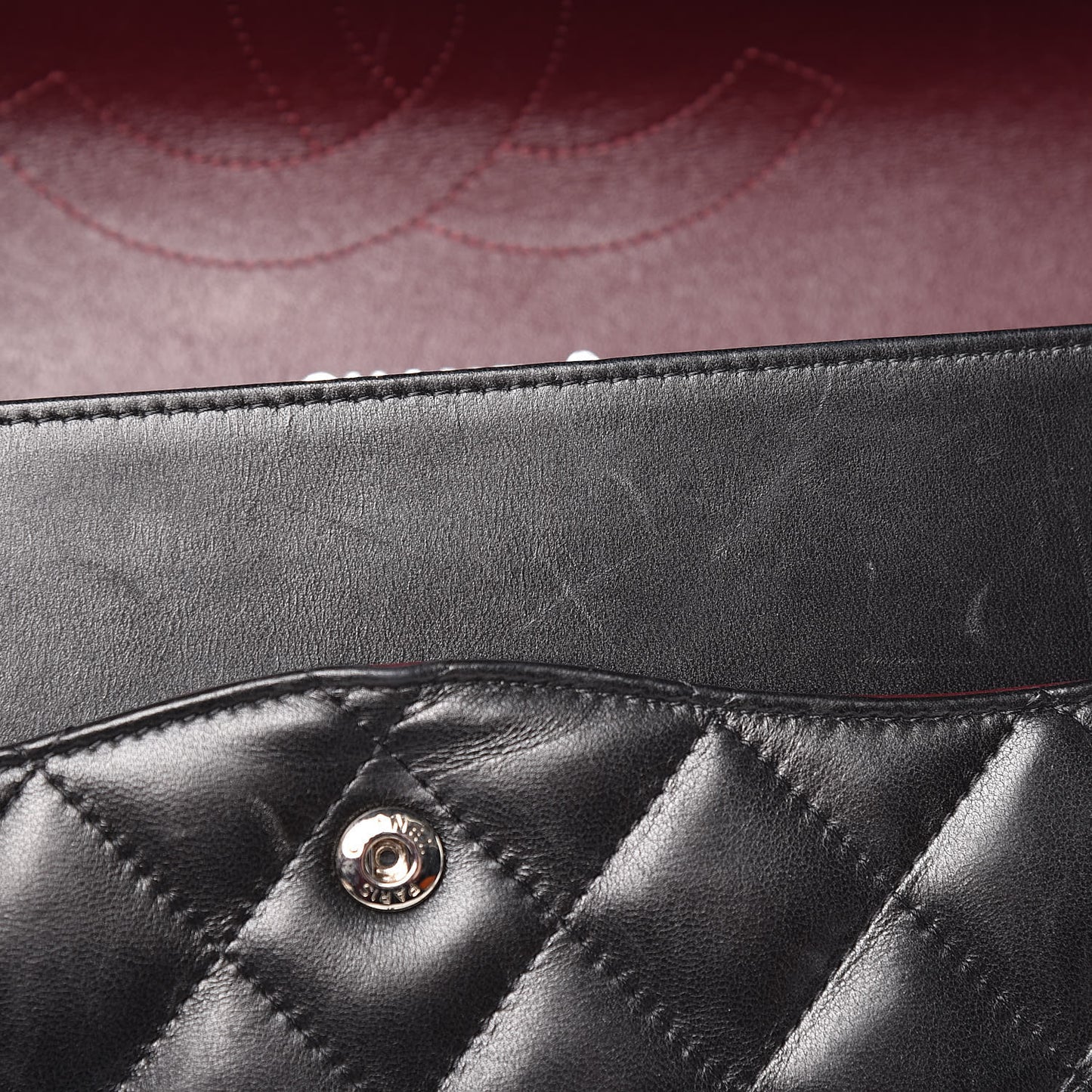 Lambskin Quilted Jumbo Double Flap Black