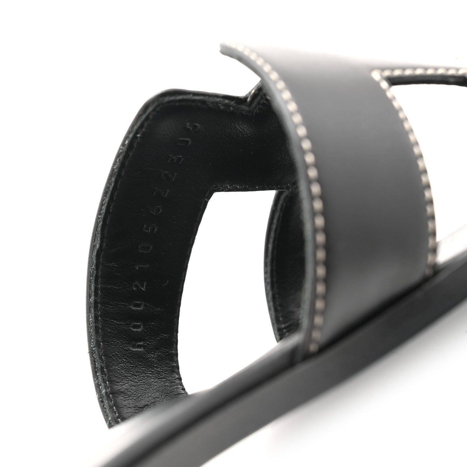 Hermes Box Calfskin Oran Sandals 37 Black 9 of 10