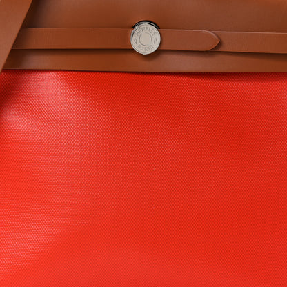 Hermes Toile H Berline Vache Hunter Herbag Zip 31 PM Capucine Fauve 8 of 13