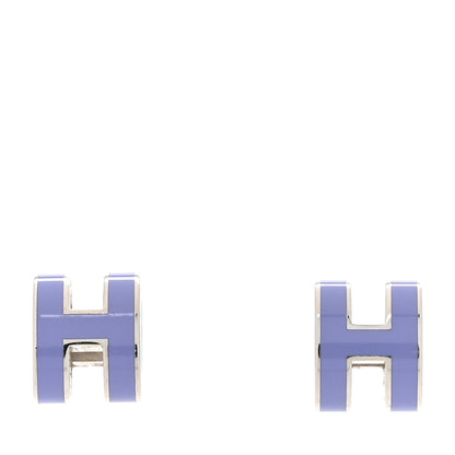 Hermes Palladium Lacquered Mini Pop H Earrings Lilac 1 of 5