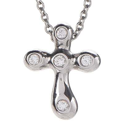 Tiffany Platinum Diamond 12mm Elsa Peretti Cross Pendant Necklace 8 of 8