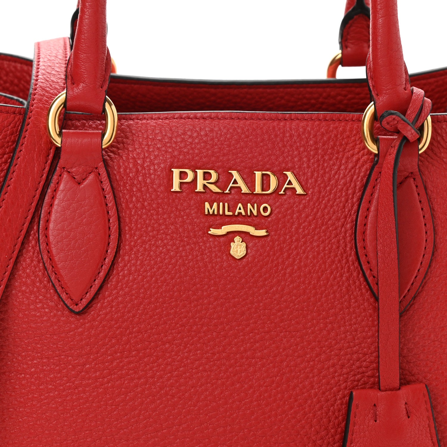Prada Vitello Phenix Top Handle Bag Rosso 8 of 10