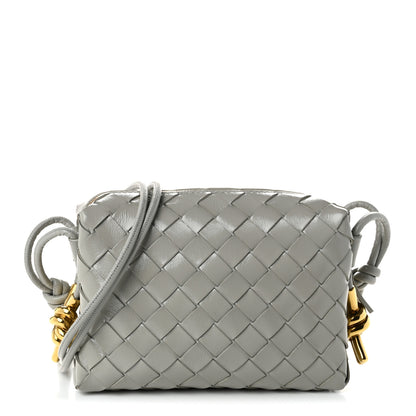 Bottega Veneta Polished Nappa Intrecciato Metallic Knot Mini Loop Camera Bag Sterling 1 of 9