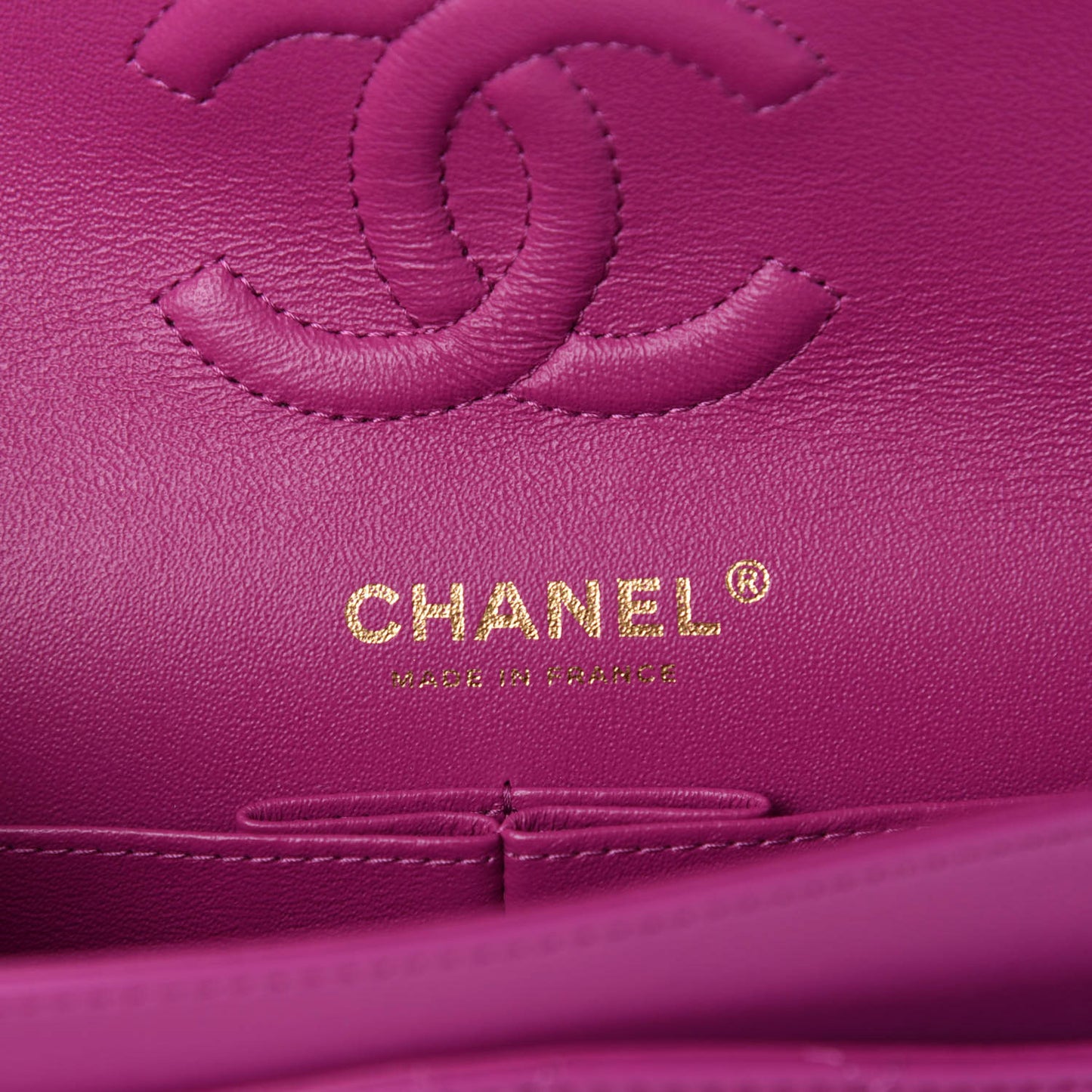 Lambskin Quilted Small Double Flap Purple