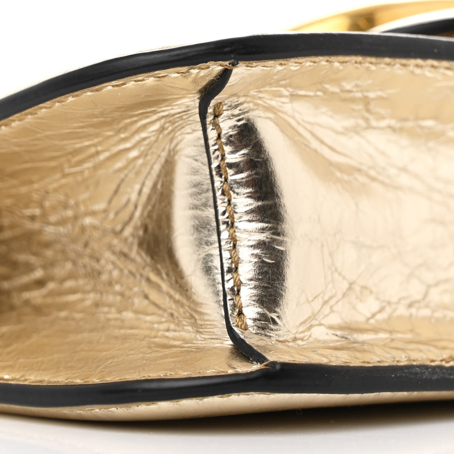 Metallic Crackle Effect Calfskin Vlogo Small Loco Shoulder Bag Platino