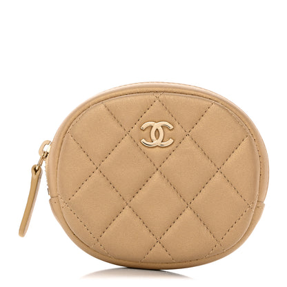 Chanel Metallic Lambskin Quilted Zip Around Classic Coin Purse Gold 1 of 9