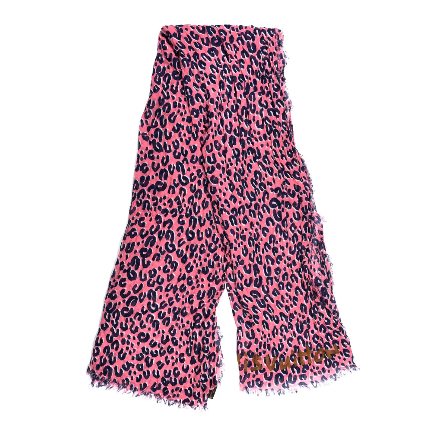 Cashmere Silk Leopard Etole Stole Corail