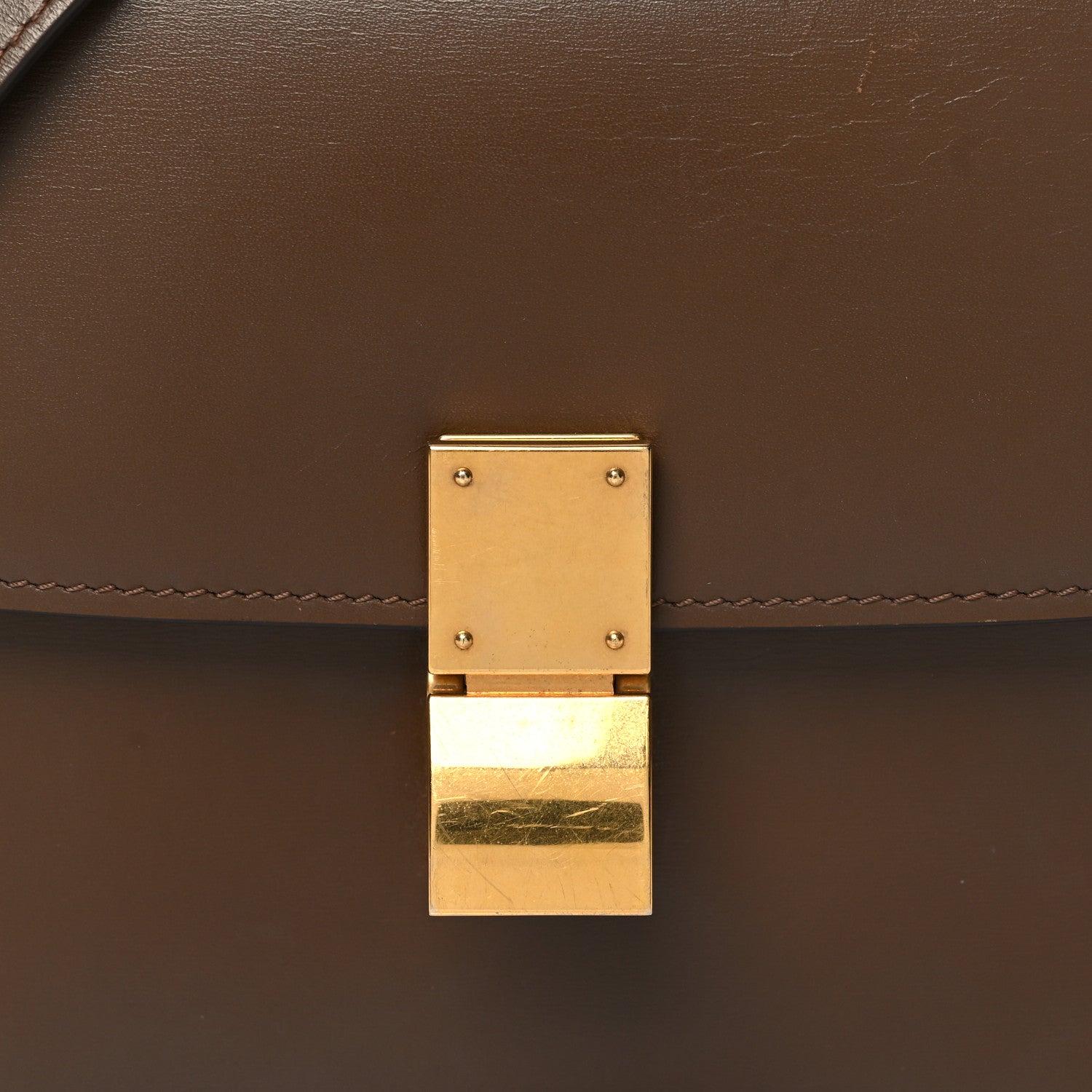 Celine Box Calfskin Teen Classic Box Flap Bag Camel 9 of 15