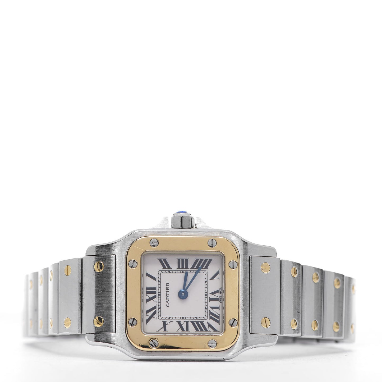 Stainless Steel 18K Yellow Gold 24mm Santos De Cartier Galbee Quartz Watch