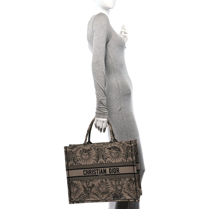 Christian Dior Canvas Embroidered Large Toile de Jouy Soleil Book Tote Beige 2 of 11