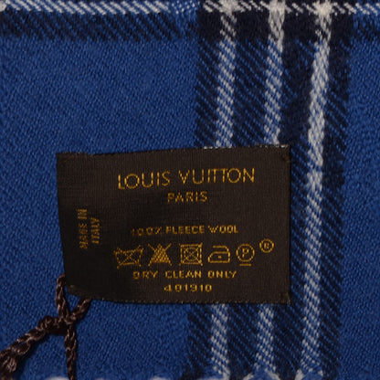 Louis Vuitton Wool Plaid Masai Tartan Rug Shawl Blue 4 of 4