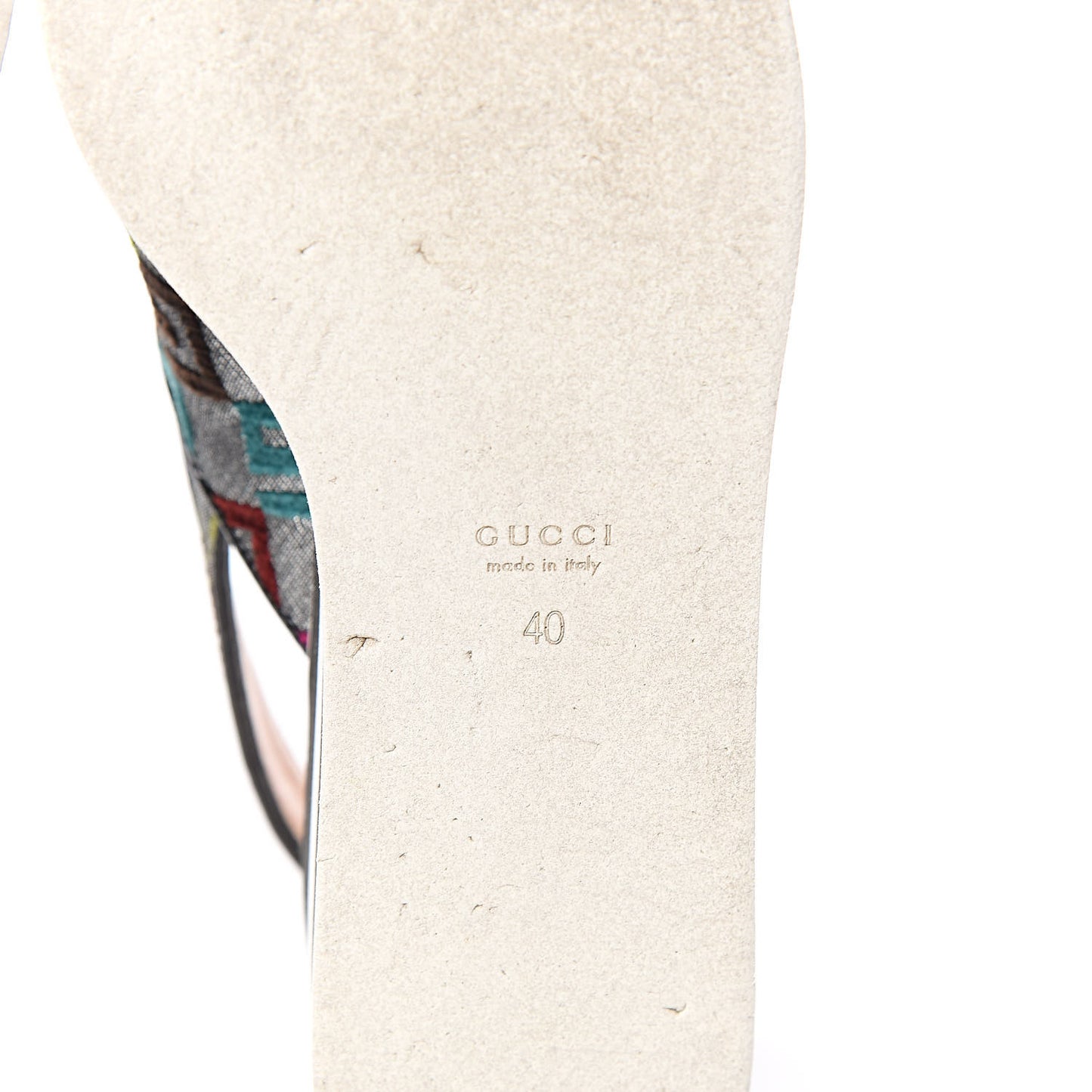 Velvet Lurex Square G Crossover Platform Sandals 40 Silver Multicolor
