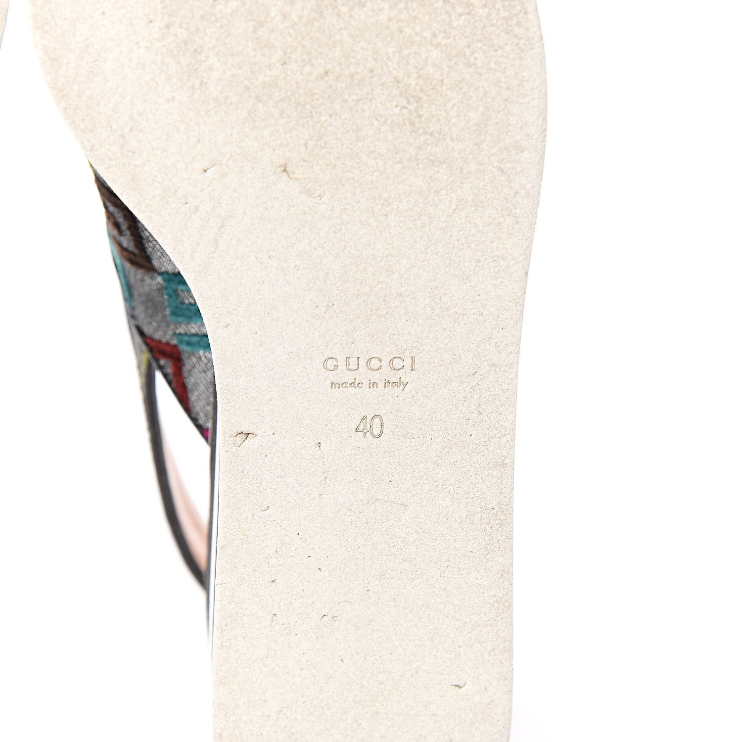 Gucci Velvet Lurex Square G Crossover Platform Sandals 40 Silver Multicolor 8 of 11