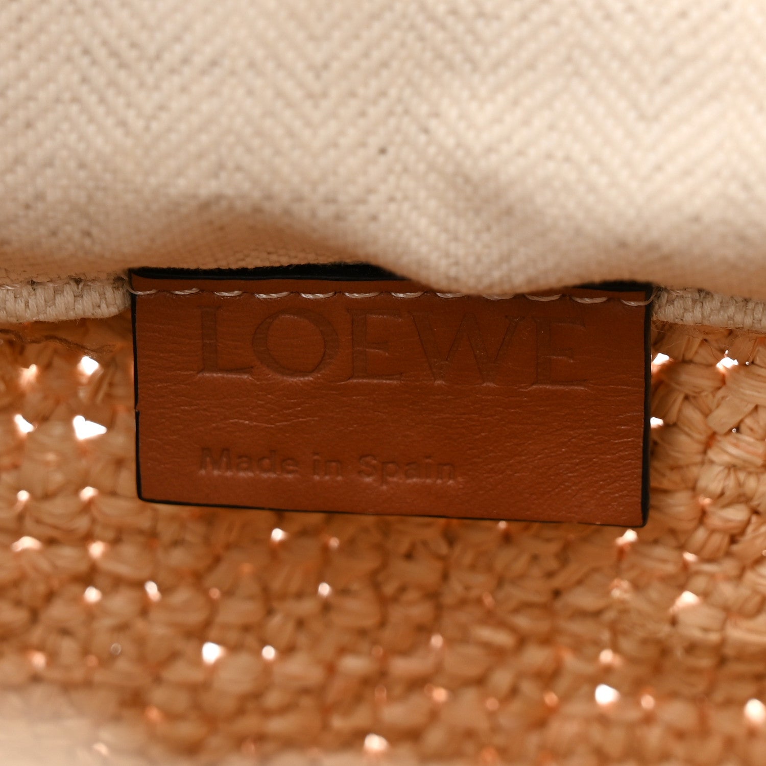 Loewe Calfskin Raffia Bucket Bag Natural Tan 6 of 10