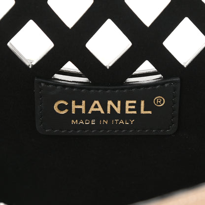 Chanel Metallic Lambskin Small Sea Through Flap Gold Black 8 of 11