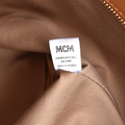 MCM Visetos Medium Anya Essential Flower Print Shopper Tote Cognac 12 of 13