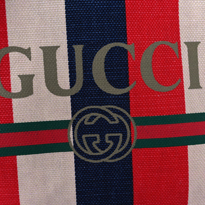 Gucci Canvas Logo Sylvie Stripe Drawstring Backpack Red 10 of 10