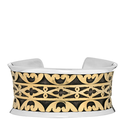 John Hardy Sterling Silver 18K Yellow Gold Wide Cuff Bracelet 1 of 3