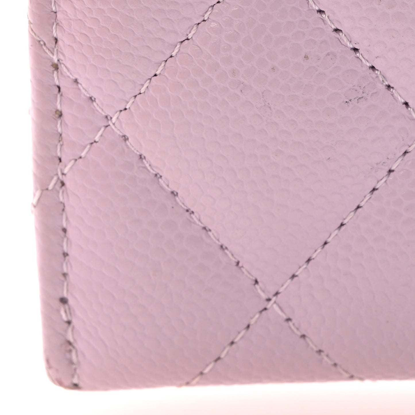 Caviar Quilted Card Holder Light Purple