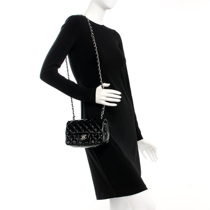 Chanel Patent Calfskin Quilted Mini Rectangular Flap Black 2 of 7