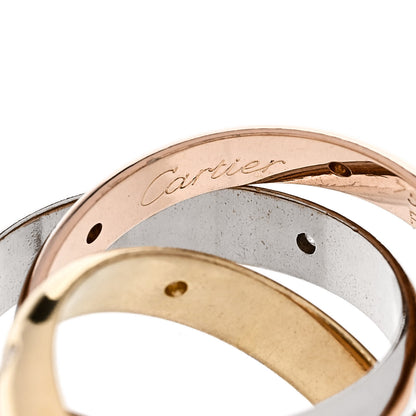 Cartier 18K Pink Yellow White Gold Diamond Medium Trinity Ring 49 5 5 of 5