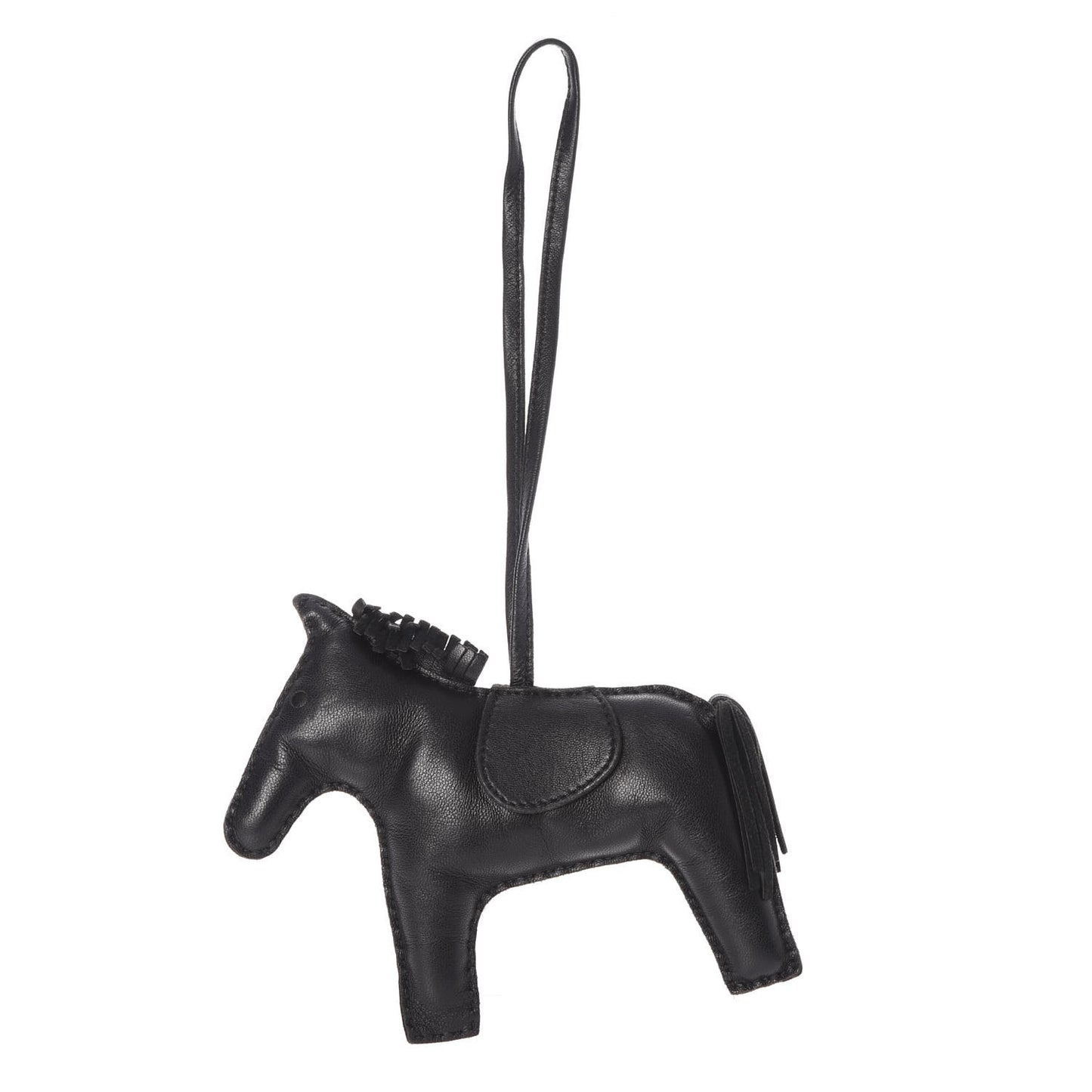 Milo Lambskin Grigri Rodeo Horse Bag Charm GM So Black