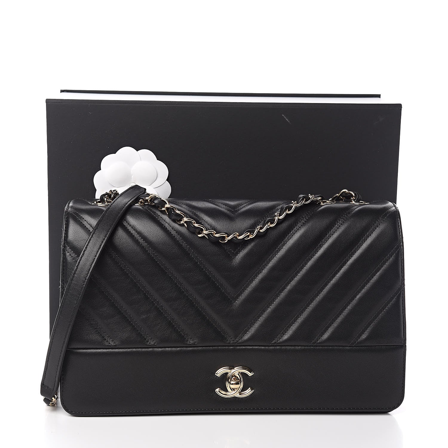 Chanel Lambskin Chevron Quilted Flap Black 11 of 11