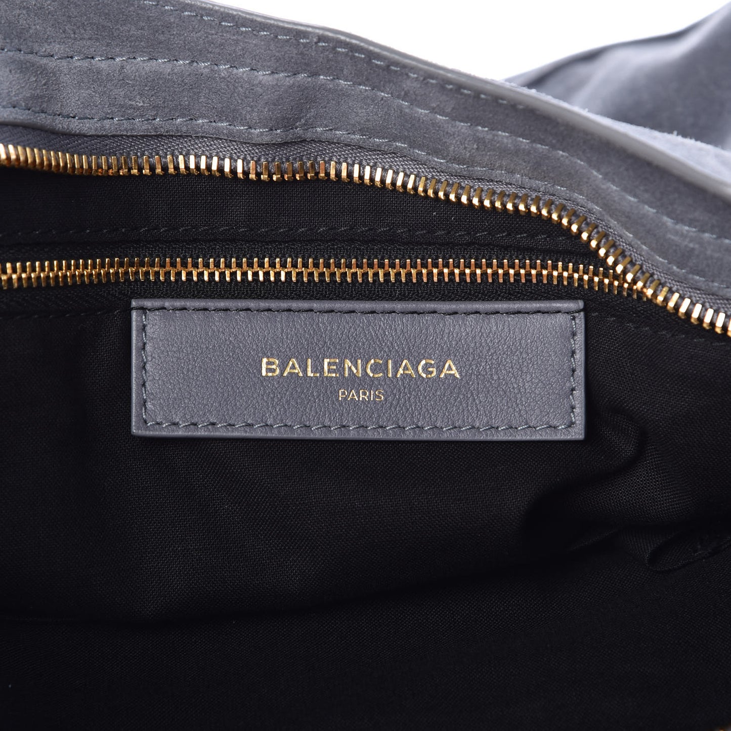 Baby Daim Suede Gold Metallic Edge Hardware City Gris Plomb