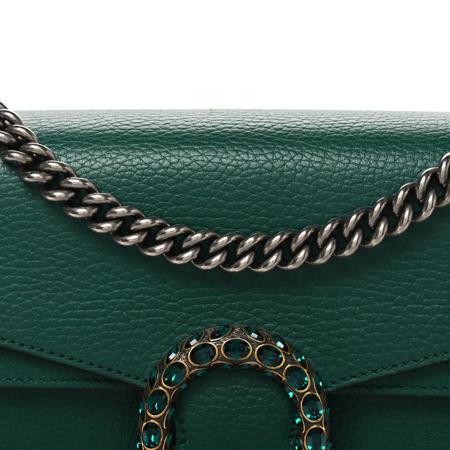 Gucci Pebbled Calfskin Small Dionysus Shoulder Bag Emerald 8 of 10