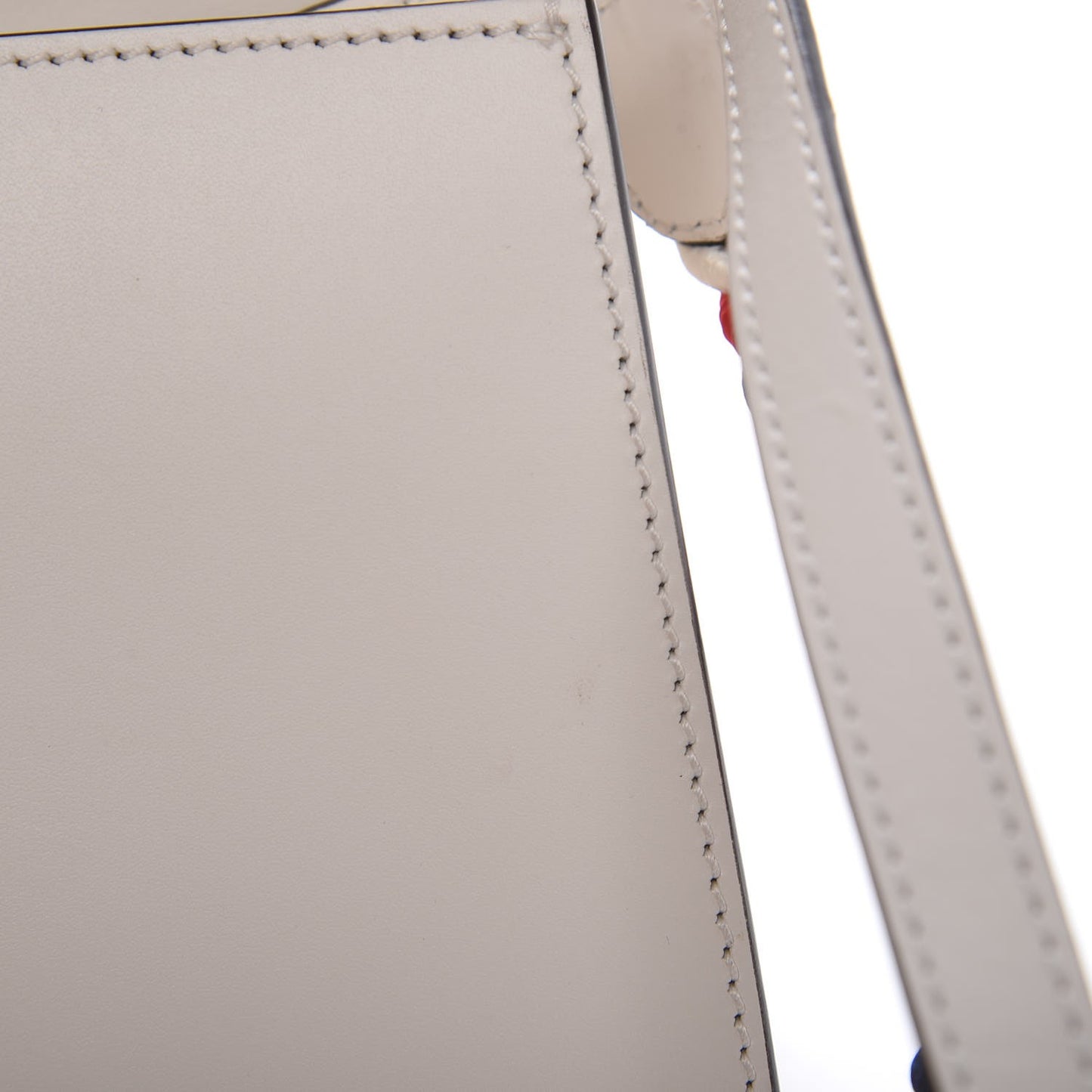 Calfskin Mini Sylvie Top Handle Bag White