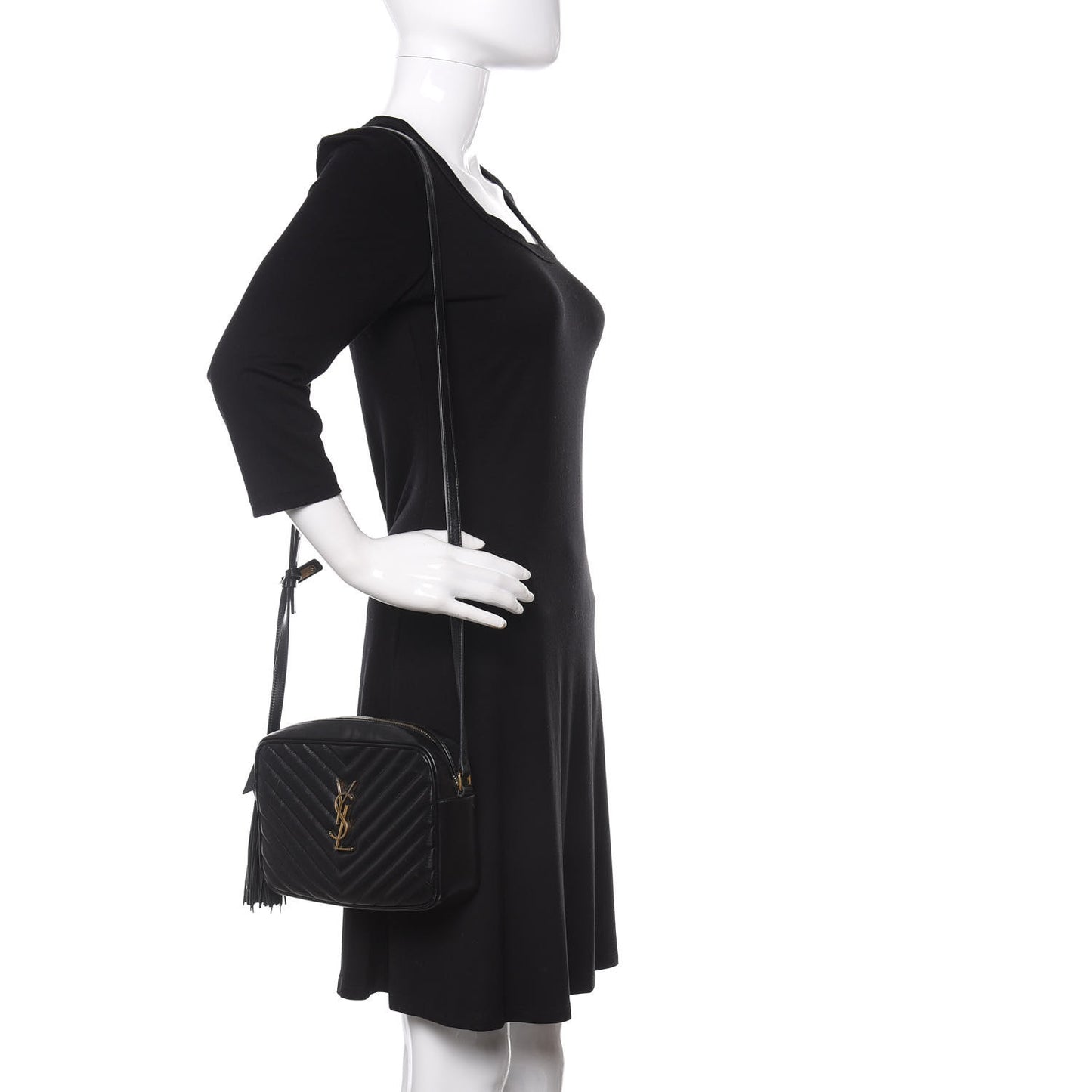 Calfskin Matelasse Monogram Lou Camera Bag Black