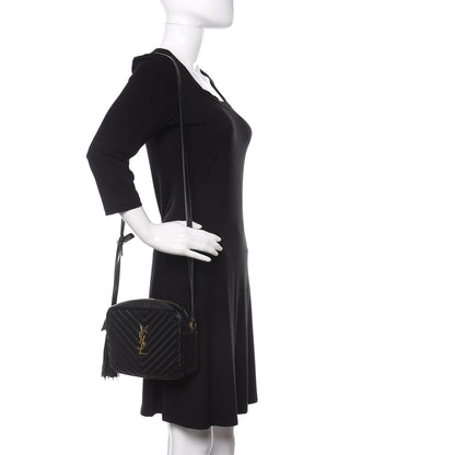 Saint Laurent Calfskin Matelasse Monogram Lou Camera Bag Black 2 of 12