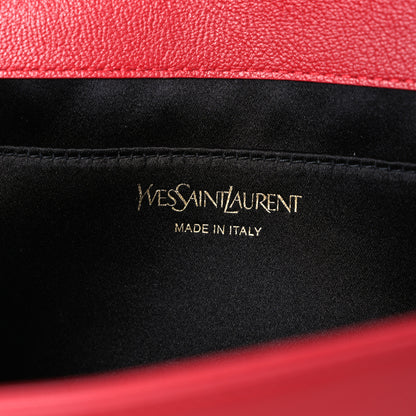 Saint Laurent Calfskin Monogram Large Belle De Jour Clutch Red 6 of 7