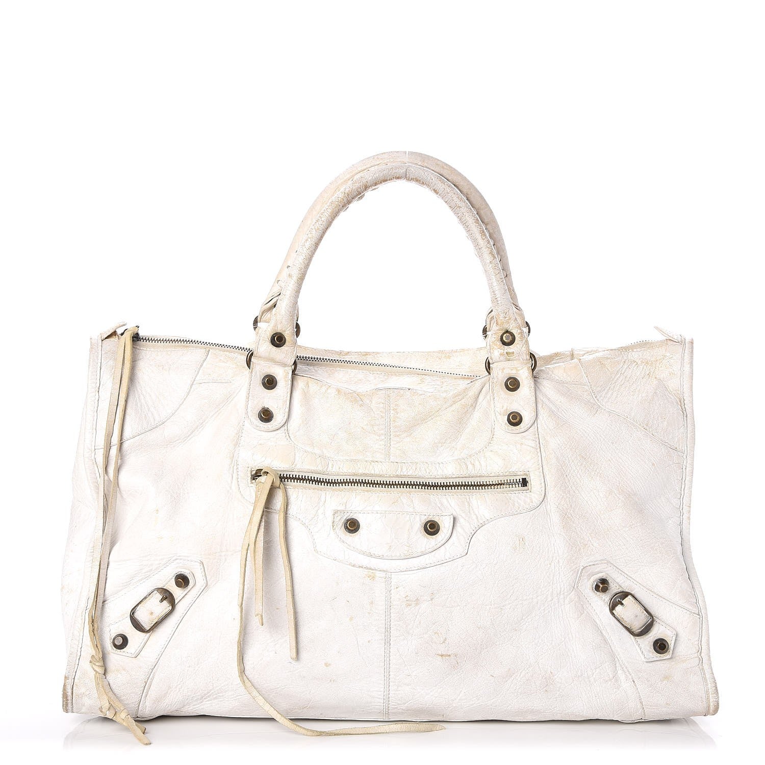Balenciaga Agneau Classic Hardware Work Bag White 1 of 10