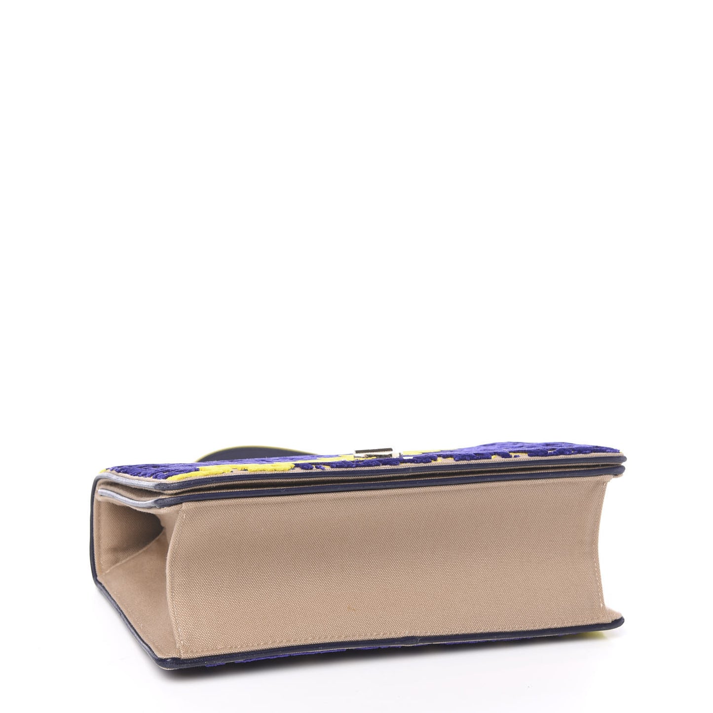 Velvet Monogram Small Diorama Satchel Blue Yellow
