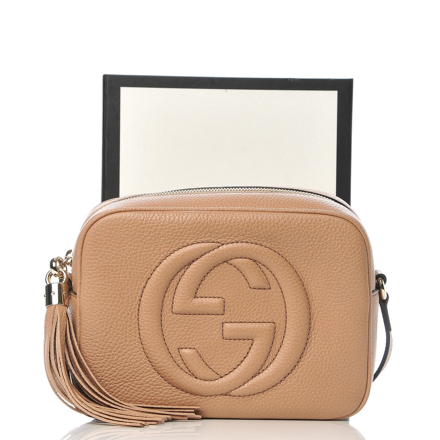 Pebbled Calfskin Small Soho Disco Bag Camelia