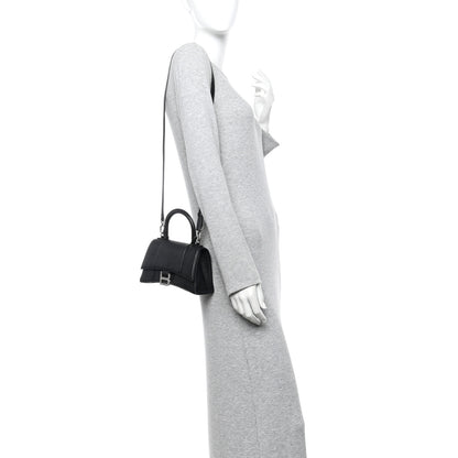 Balenciaga Grained Calfskin Hourglass Top Handle Bag XS Black 2 of 10