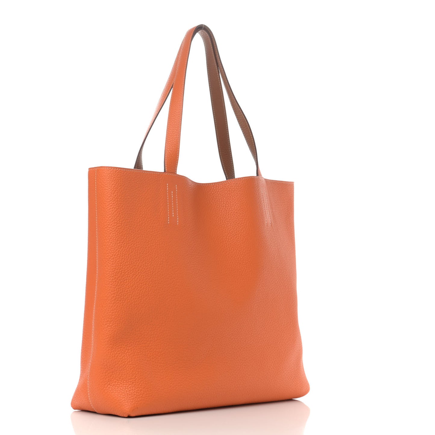 Taurillon Clemence Double Sens 45 Reversible Tote Orange Gold