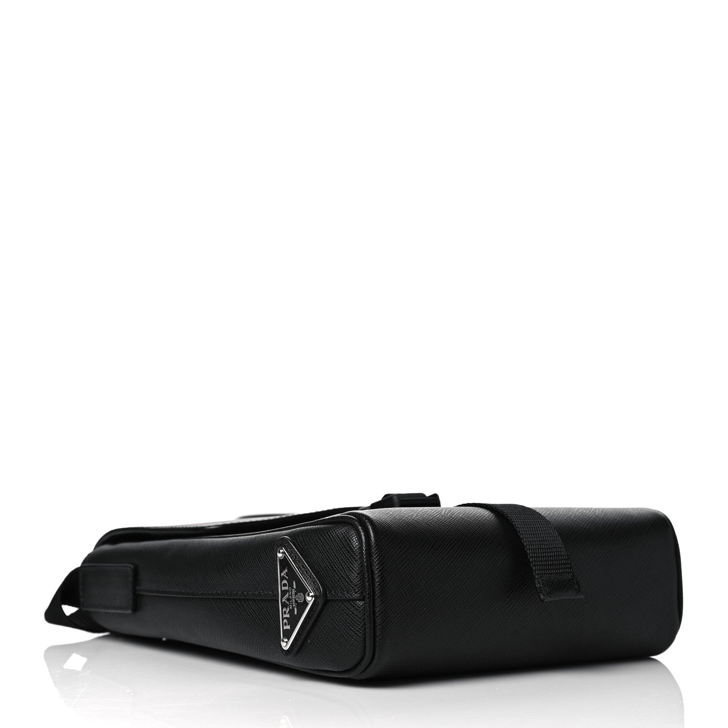Prada Saffiano Messenger Satchel Black 3 of 9
