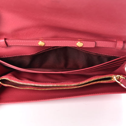 Prada Saffiano Metal Oro Chain Wallet Peonia 5 of 13