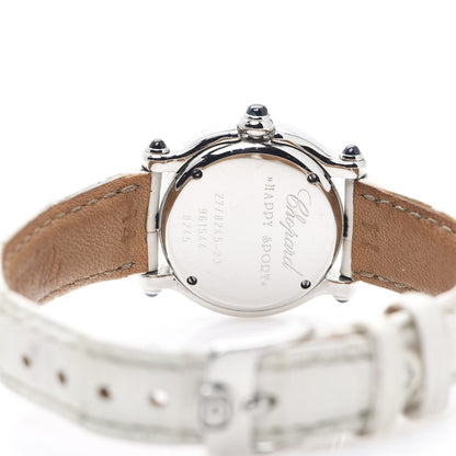 Chopard Stainless Steel Alligator Diamond Mother of Pearl 26mm Happy Sport Moon Star Quartz Watch 4 of 11