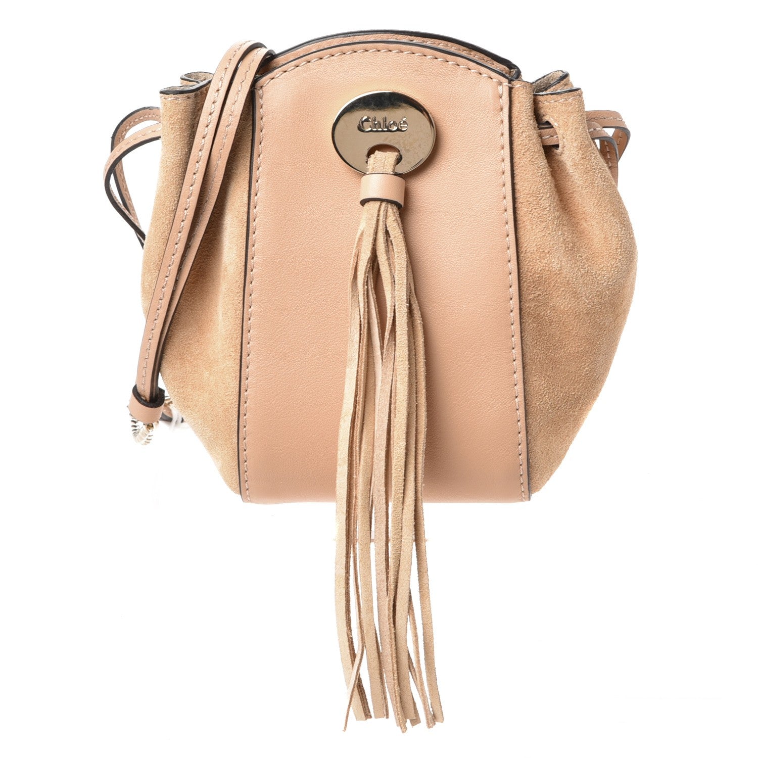 Chloe Suede Calfskin Mini Sac Drawstring Blush Nude 1 of 9