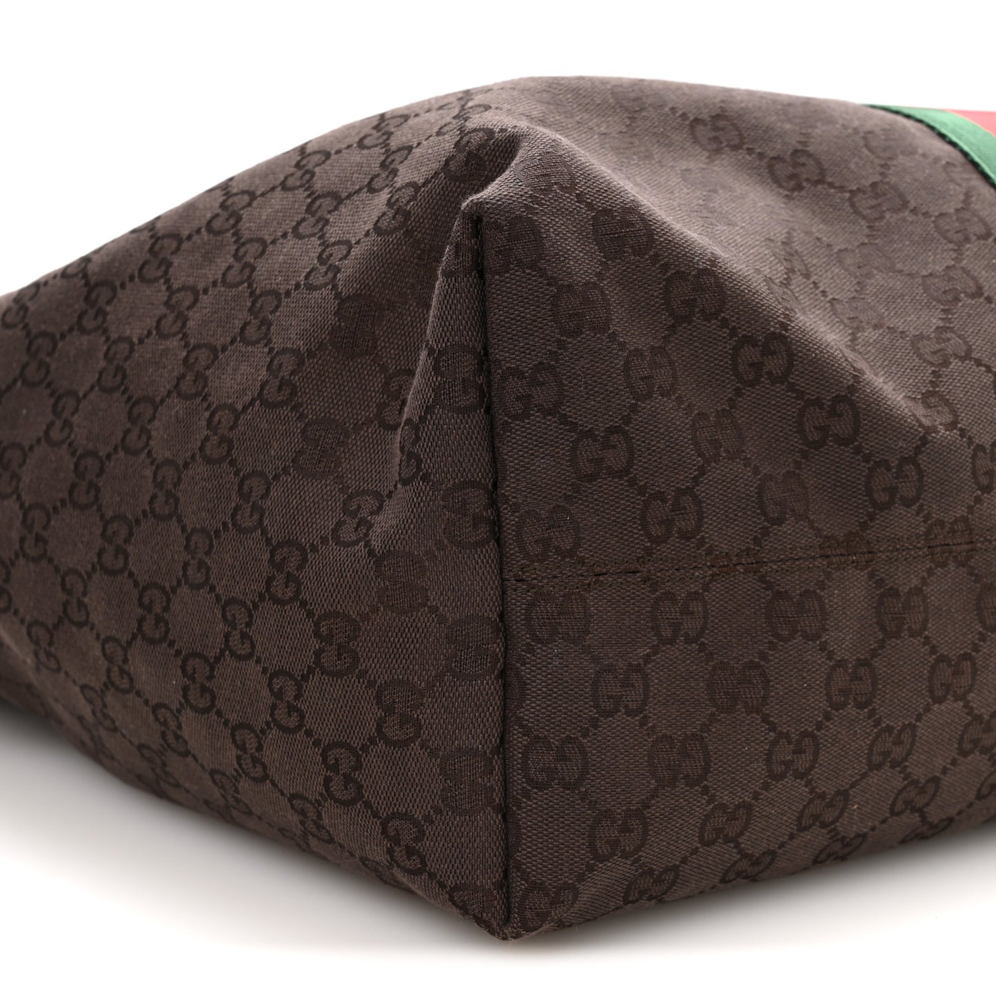 GG Monogram Web Large Giglio Tote Dark Brown