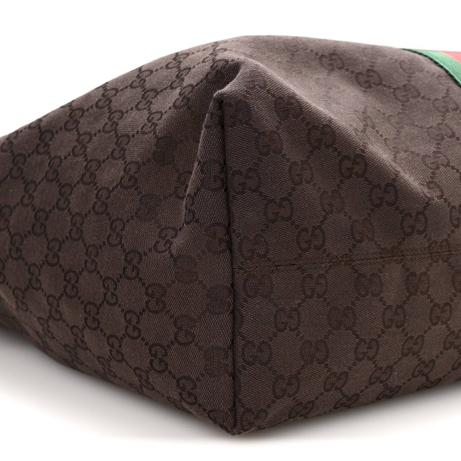 Gucci GG Monogram Web Large Giglio Tote Dark Brown 9 of 10