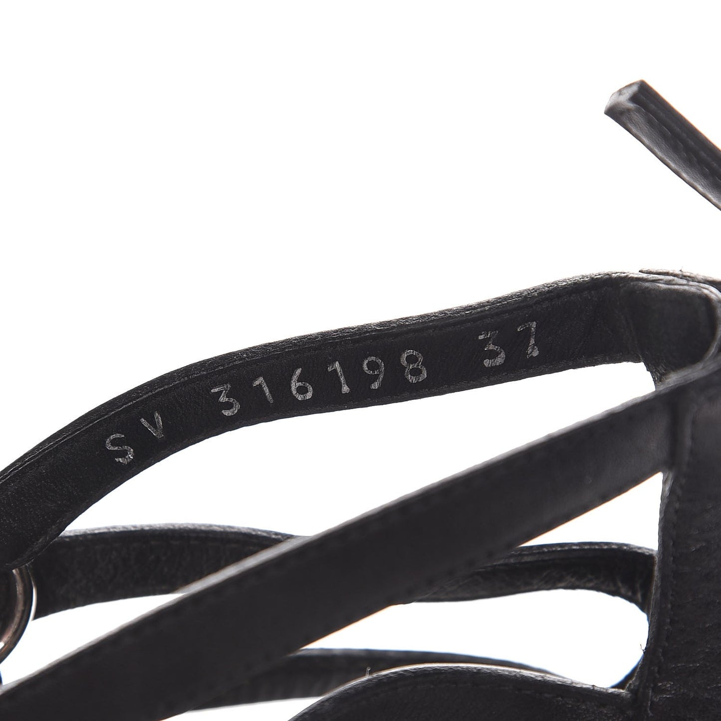 Calfskin Nina Cage Sandal Heels 37 Black