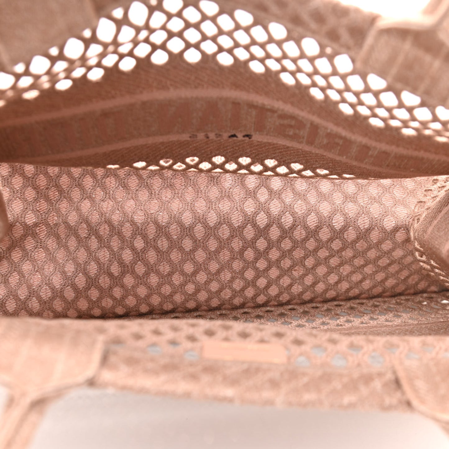 Mesh Embroidered Medium Book Tote Clay