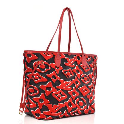 Louis Vuitton X UF Tufted Monogram Neverfull MM Black Red 3 of 11